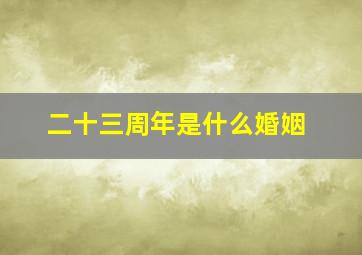 二十三周年是什么婚姻