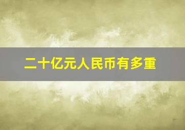 二十亿元人民币有多重