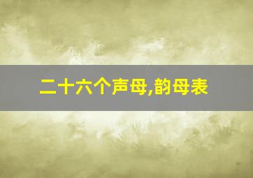 二十六个声母,韵母表