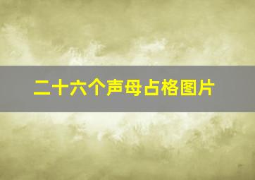 二十六个声母占格图片