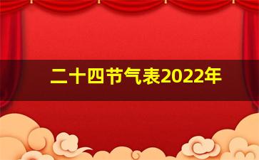 二十四节气表2022年