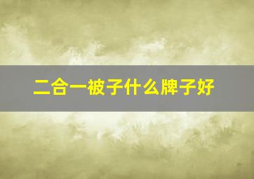 二合一被子什么牌子好