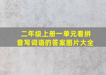 二年级上册一单元看拼音写词语的答案图片大全