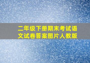 二年级下册期末考试语文试卷答案图片人教版