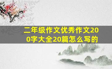 二年级作文优秀作文200字大全20篇怎么写的