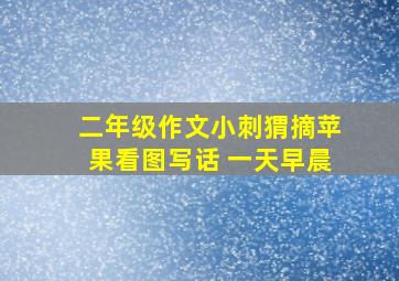 二年级作文小刺猬摘苹果看图写话 一天早晨