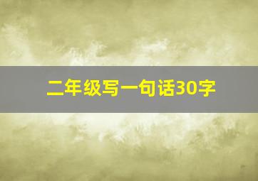 二年级写一句话30字