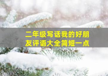 二年级写话我的好朋友评语大全简短一点