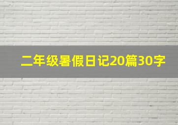 二年级暑假日记20篇30字