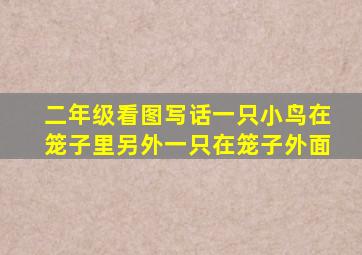 二年级看图写话一只小鸟在笼子里另外一只在笼子外面