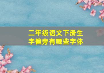 二年级语文下册生字偏旁有哪些字体