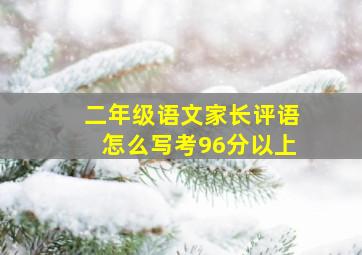 二年级语文家长评语怎么写考96分以上