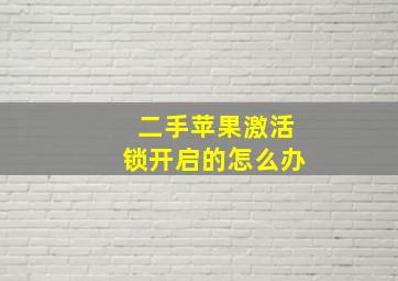 二手苹果激活锁开启的怎么办