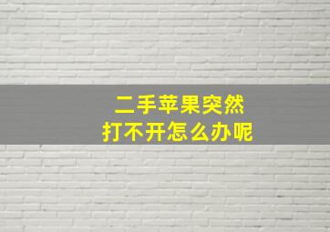 二手苹果突然打不开怎么办呢