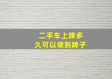 二手车上牌多久可以领到牌子