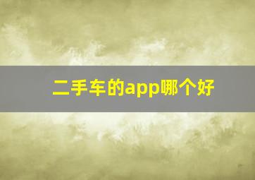 二手车的app哪个好