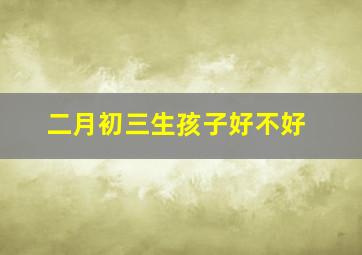 二月初三生孩子好不好