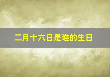 二月十六日是谁的生日