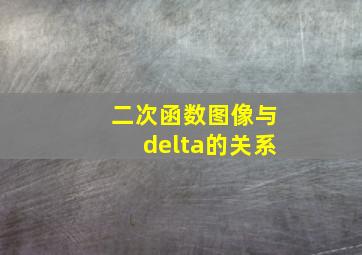 二次函数图像与delta的关系