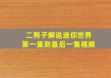 二狗子解说迷你世界第一集到最后一集视频