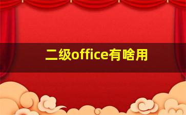 二级office有啥用