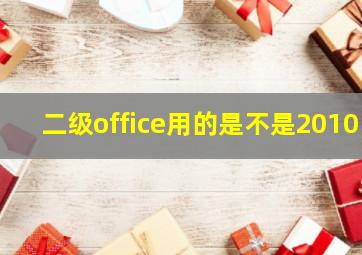 二级office用的是不是2010