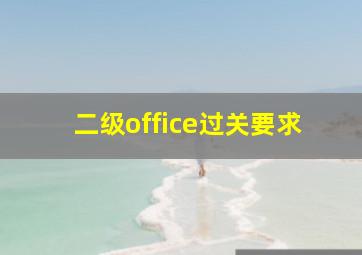 二级office过关要求