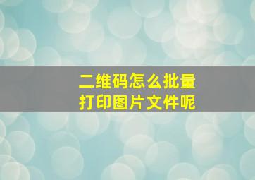 二维码怎么批量打印图片文件呢