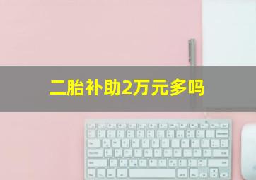 二胎补助2万元多吗