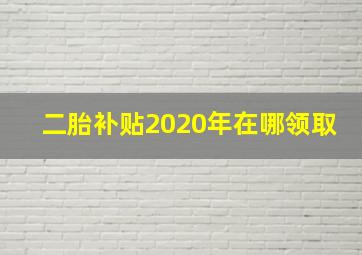 二胎补贴2020年在哪领取