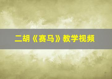 二胡《赛马》教学视频