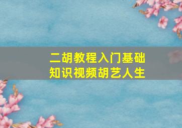 二胡教程入门基础知识视频胡艺人生