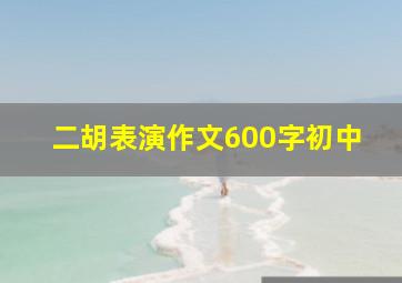 二胡表演作文600字初中