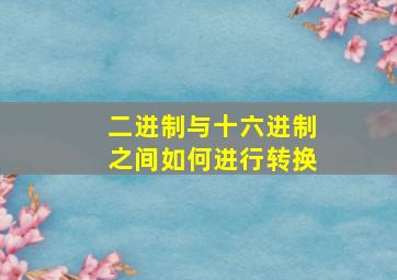 二进制与十六进制之间如何进行转换