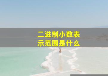 二进制小数表示范围是什么