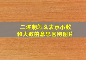 二进制怎么表示小数和大数的意思区别图片