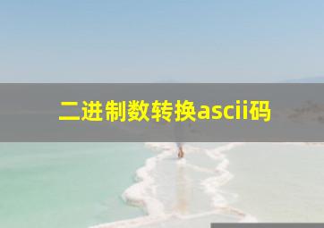 二进制数转换ascii码