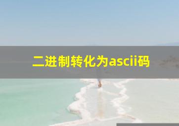 二进制转化为ascii码