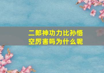 二郎神功力比孙悟空厉害吗为什么呢