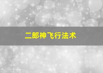 二郎神飞行法术