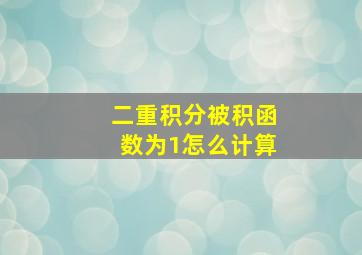 二重积分被积函数为1怎么计算