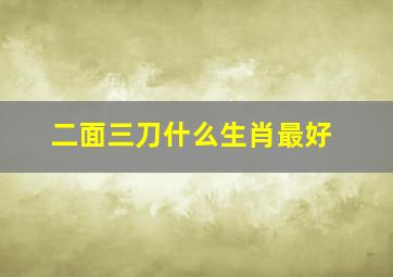 二面三刀什么生肖最好