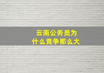 云南公务员为什么竞争那么大