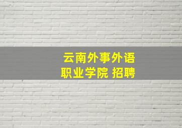 云南外事外语职业学院 招聘