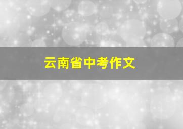 云南省中考作文