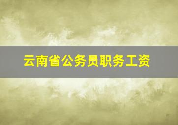 云南省公务员职务工资