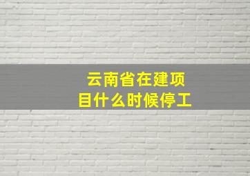 云南省在建项目什么时候停工