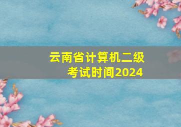 云南省计算机二级考试时间2024