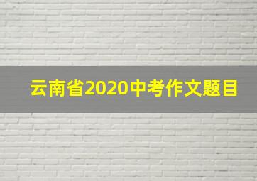 云南省2020中考作文题目