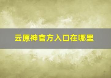 云原神官方入口在哪里